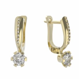 BG zlaté náušnice 556 Žluté zlato - 585 Diamant