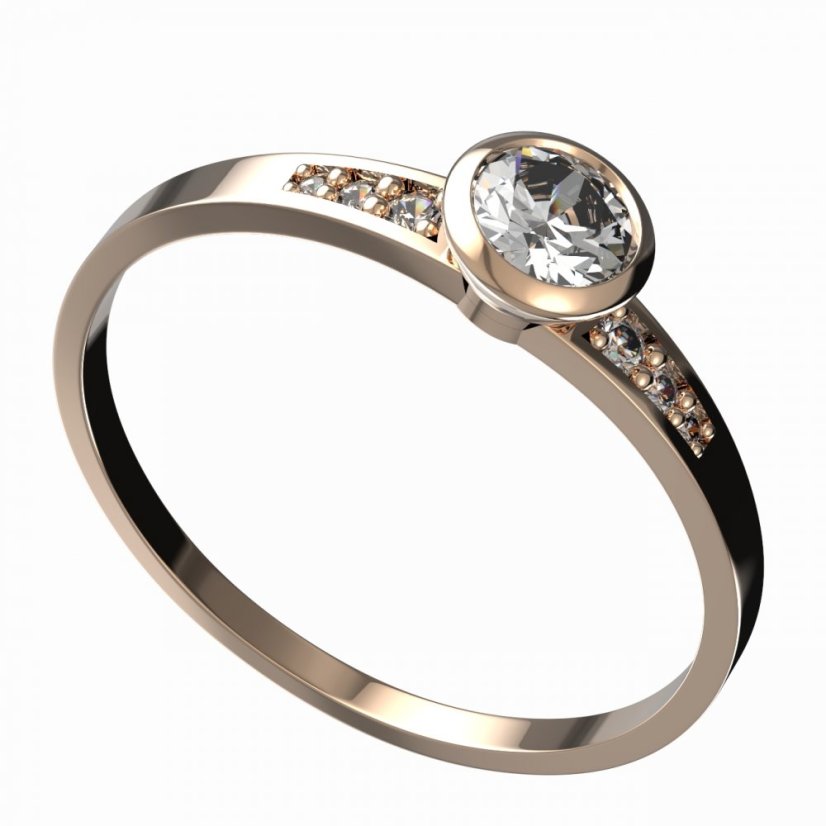 BG zlatý diamantový prstýnek 555 J Růžové zlato 585 (30-90dní) Diamant lab-grown