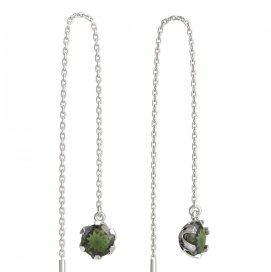 BG vltavínové náušnice 872 Bílé zlato - 585 Vltavín