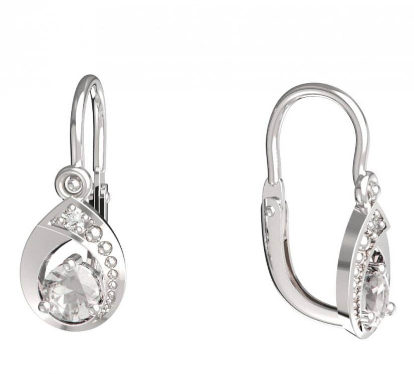 BeKid dětské náušnice 1242 Bílé zlato - 585 Diamant
