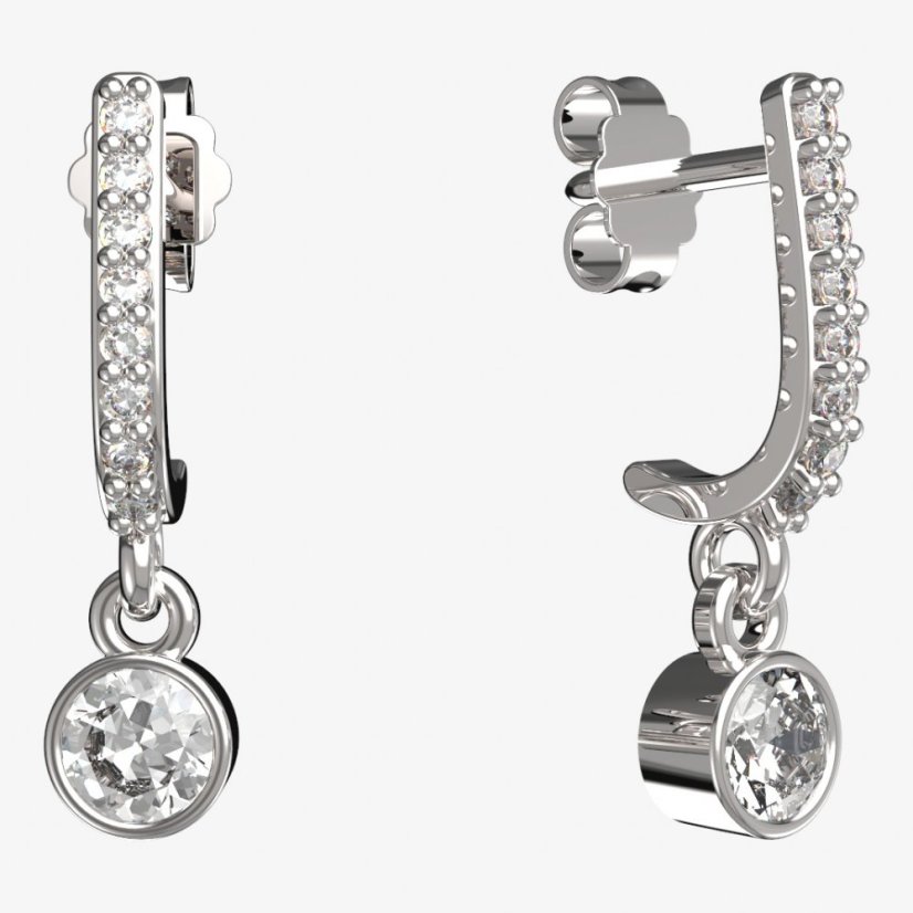 BG zlaté náušnice 722 Bílé zlato - 585 Diamant