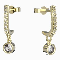 BG zlaté náušnice 769 Žluté zlato - 585 Diamant