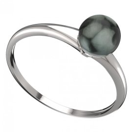 BG zlatý prstýnek s perlou 561 I Bílé zlato - 585 Tahiti perla