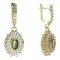 BG oval earring 243-84 - Metal: Silver 925 - rhodium, Stone: Moldavit and garnet