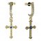 BeKid, Gold kids earrings -1110 - Switching on: Pendant hanger, Metal: Yellow gold 585, Stone: Light blue cubic zircon