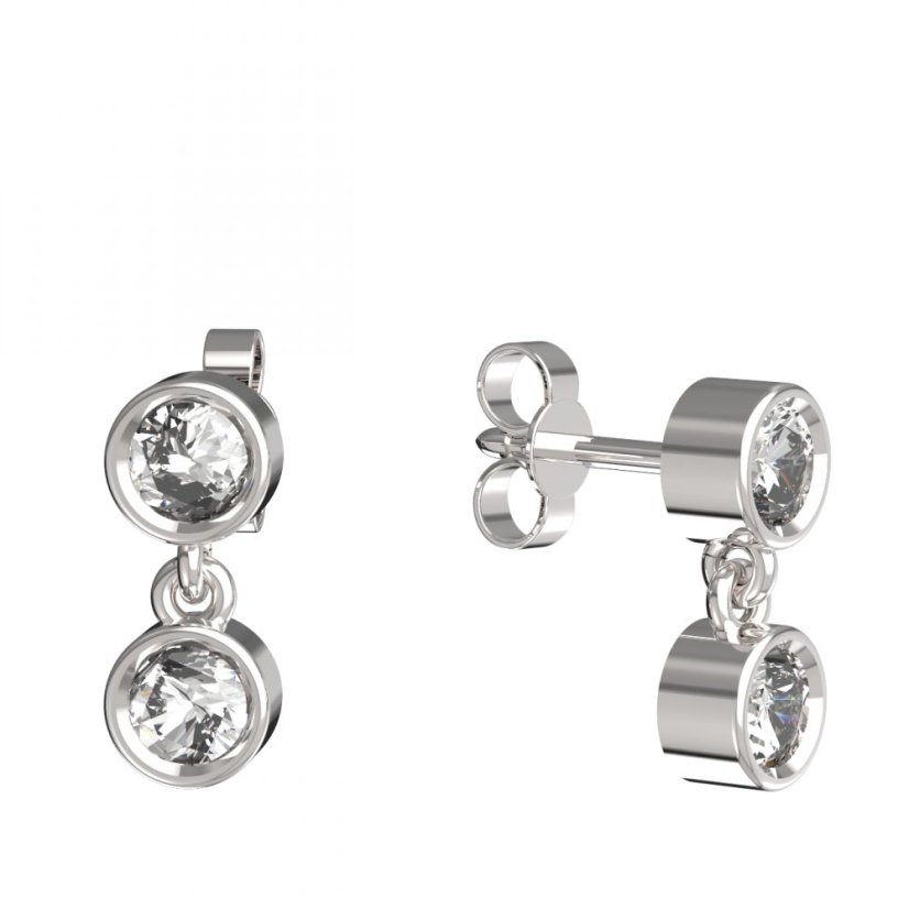 BG zlaté náušnice 792 Bílé zlato - 585 Diamant