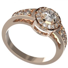 BG zlatý diamantový prstýnek 651 Růžové zlato 585 (30-90dní) Diamant lab-grown