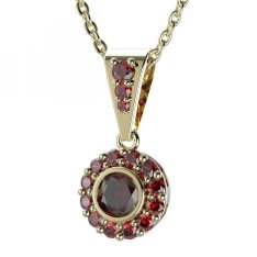 BG přívěs vsazený granát 744-2 Žluté zlato - 585 Granát