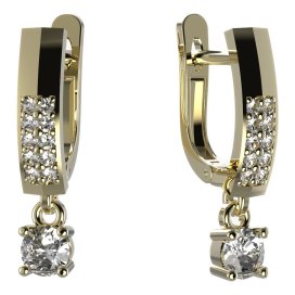 BG zlaté náušnice 725 Žluté zlato - 585 Diamant