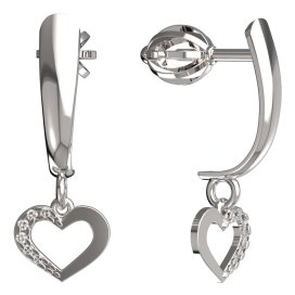 BeKid dětské náušnice srdíčko 597 Bílé zlato - 585 Diamant