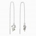 BeKid, Gold kids earrings -1183 - Switching on: Chain 9 cm, Metal: White gold 585, Stone: Green cubic zircon