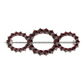 BG brož 008 Stříbro 925 - rhodium Granát