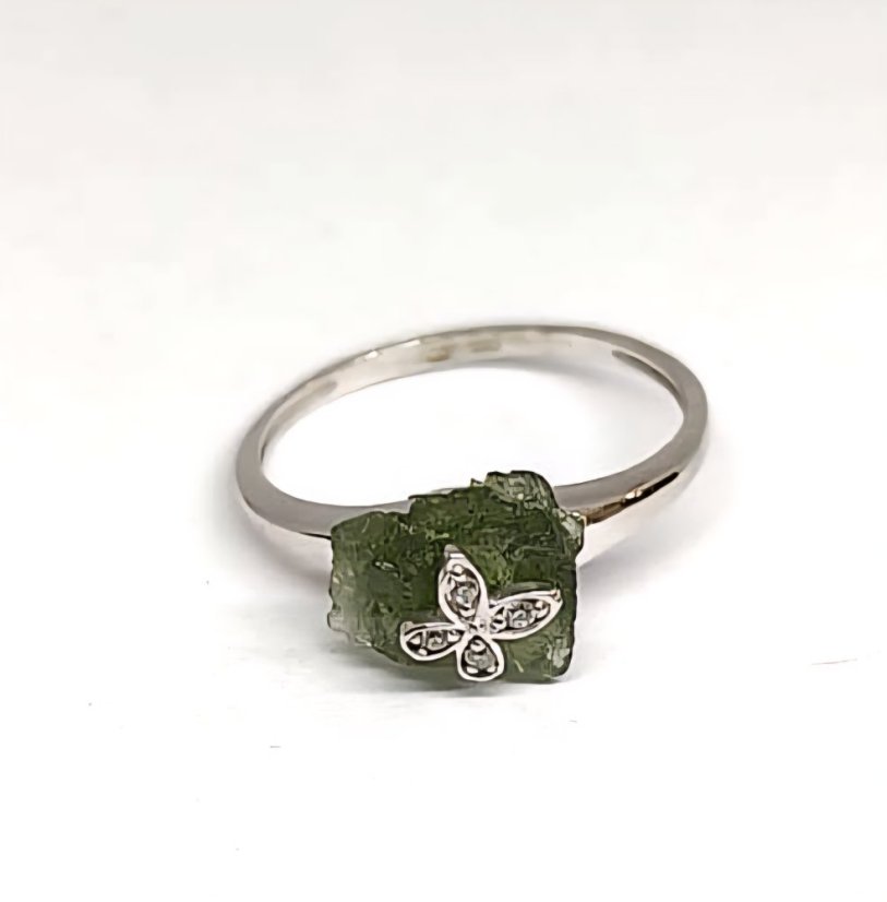 BG prsten přírodní kámen-Vltavín 009
