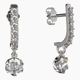 BG zlaté náušnice 872 Bílé zlato - 585 Diamant