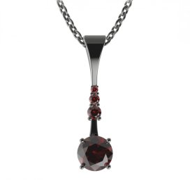 BG přívěs kruhového tvaru 474-B Stříbro 925 - ruthenium (30-90dní) Granát