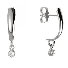 BG zlaté náušnice 1292 Bílé zlato - 585 Diamant