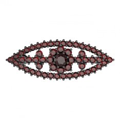 BG brož 004 Stříbro 925 - ruthenium (30-90dní) Granát