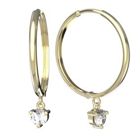 BG zlaté náušnice 783 Bílé zlato - 585 Zelený kubický zirkon