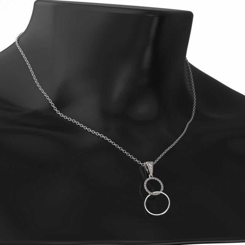 BG zlatý přívěšek kruh  1163 Žluté zlato - 585 Zelený kubický zirkon