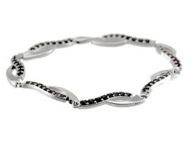 BG náramek s českým granátem 470 Stříbro 925 - ruthenium (30-90dní) Granát