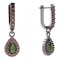 BG drop stone earring 454-94 - Metal: Silver 925 - rhodium, Stone: Garnet