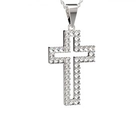 BG zlatý přívěšek křížek 238 Bílé zlato - 585 Diamant