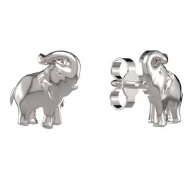 BG zlaté náušnice slon 1577 Bílé zlato - 585