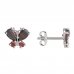 BG gold butterfly earrings with garnet 124 - Switching on: Puzeta, Metal: Silver 925 - rhodium, Stone: Garnet