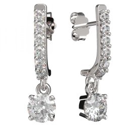 BG zlaté náušnice 726 Bílé zlato - 585 Diamant