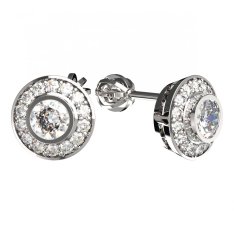 BG zlaté diamantové náušnice -  754 Bílé zlato - 585 Diamant lab-grown