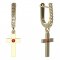 BeKid, Gold kids earrings -1104 - Switching on: Pendant hanger, Metal: White gold 585, Stone: Red cubic zircon