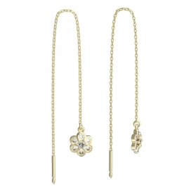 BeKid dětské náušnice šestilístek 866 Žluté zlato - 585 Diamant