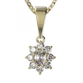 BG zlatý diamantový přívěšek  627 Žluté zlato - 585 Diamant lab-grown