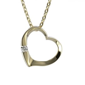 BG zlatý diamantový přívěs srdíčko 004 Žluté zlato - 585 Diamant lab-grown