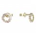 BeKid, Gold kids earrings -855 - Switching on: Puzeta, Metal: Yellow gold 585, Stone: Pink cubic zircon
