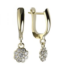 BG zlaté náušnice 552 Žluté zlato - 585 Diamant