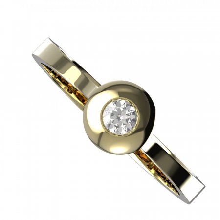 BG zlatý diamantový prstýnek 737 - Kov: Žluté zlato 585, Kámen: Diamant lab-grown