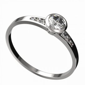 BG zlatý diamantový prstýnek 555 J Bílé zlato - 585 Diamant lab-grown