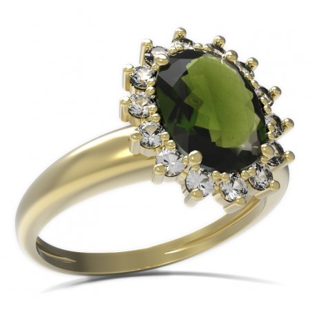 BG prsten s oválným kamenem 516-I - Kov: Stříbro 925 - rhodium, Kámen: Granát