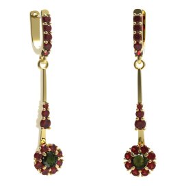 BG náušnice kruhováho tvaru 497-B93 Stříbro 925 - ruthenium (30-90dní) Granát