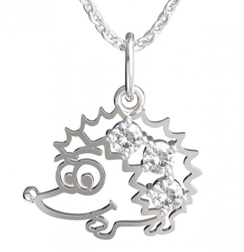 BeKid dětský přívěšek ježeček 1201 Bílé zlato - 585 Diamant