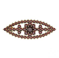 BG brož 004 Stříbro 925 - pozlacené Granát