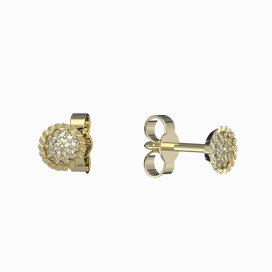 BG zlaté náušnice 1363 Žluté zlato - 585 Diamant
