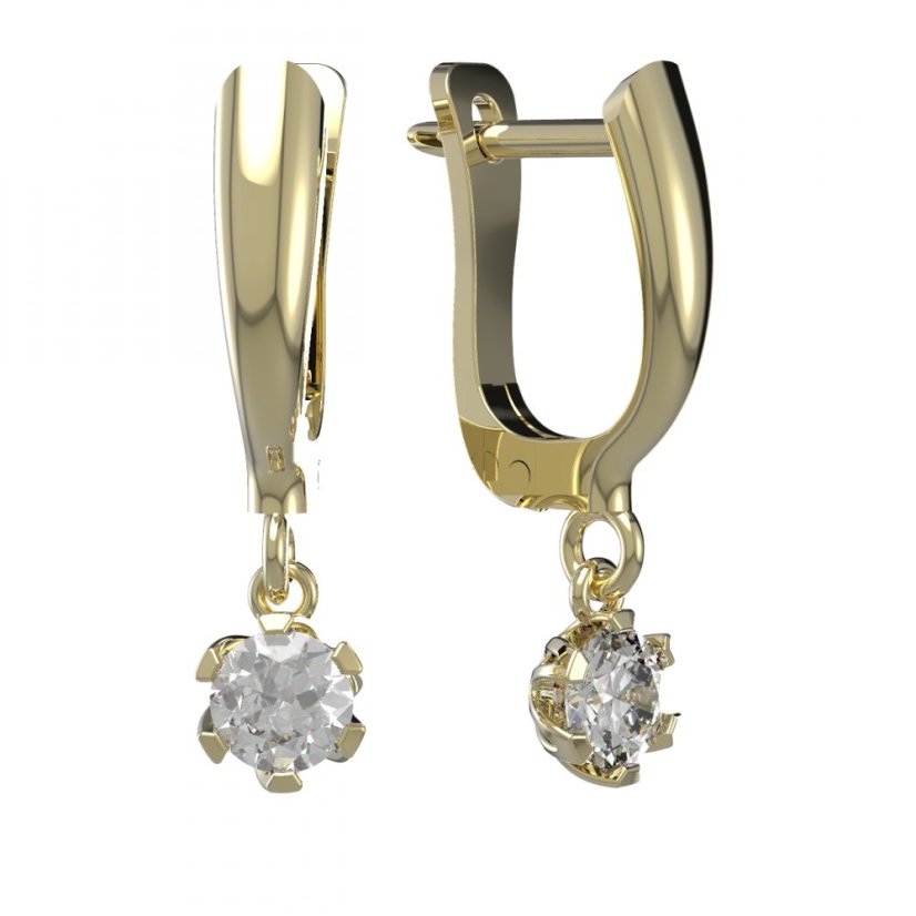 BG zlaté náušnice 870 Žluté zlato - 585 Diamant