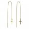 BeKid, Gold kids earrings -1105 - Switching on: Circles 15 mm, Metal: Yellow gold 585, Stone: Green cubic zircon