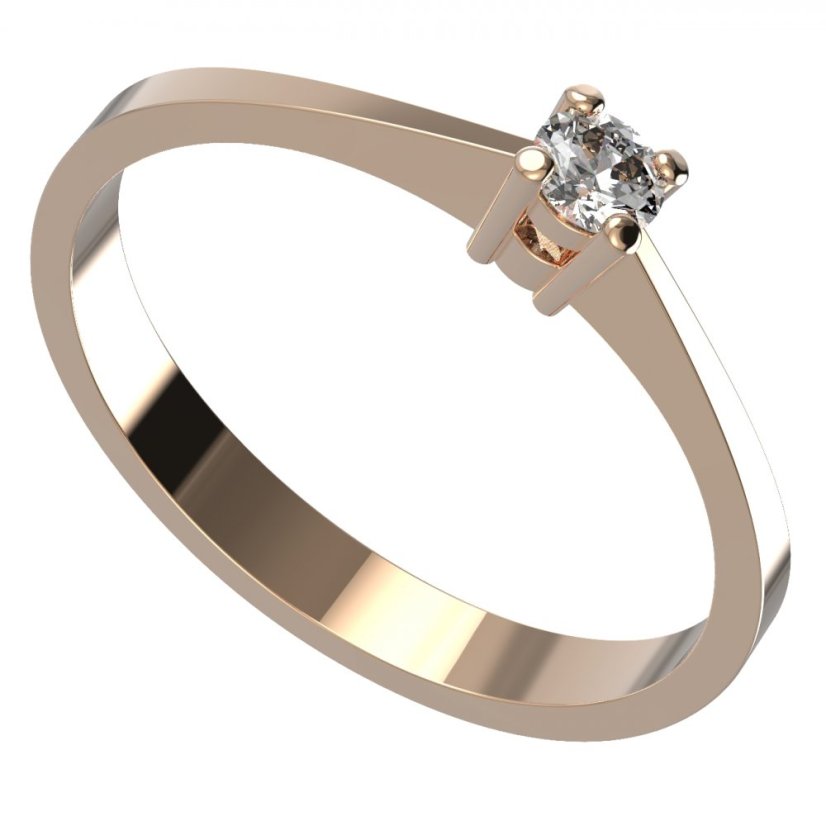 BG zlatý diamantový prstýnek 777 Růžové zlato 585 (30-90dní) Diamant lab-grown