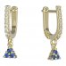 BeKid, Gold kids earrings -773 - Switching on: English, Metal: Yellow gold 585, Stone: Dark blue cubic zircon