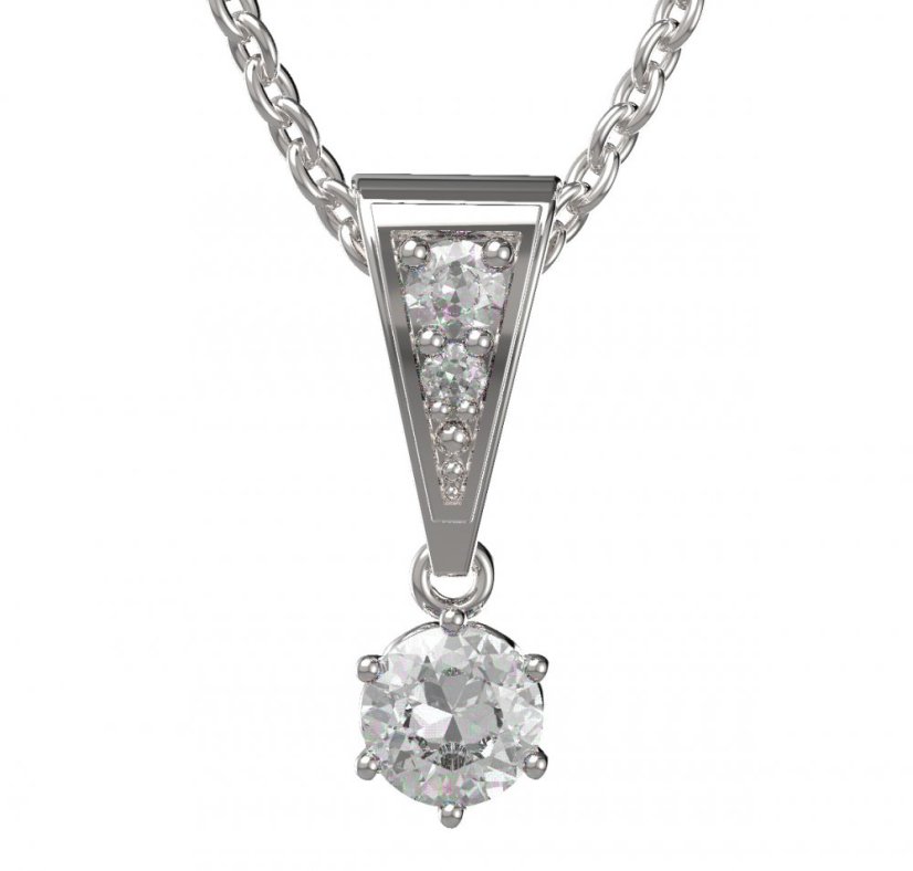 Zlatý přívěsek s diamantem, bílé zlato 585 – 1294 (ZD4412941)