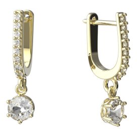 BG zlaté náušnice 1294 Žluté zlato - 585 Diamant