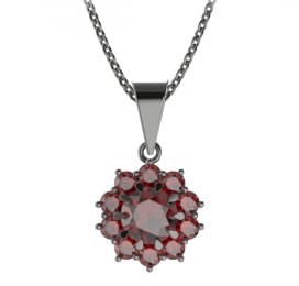 BG přívěs kulatý 011-0 Stříbro 925 - ruthenium (30-90dní) Granát